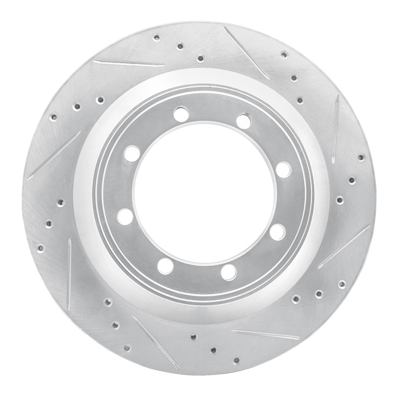 Ford E-450 Super Duty Brake Rotor (1) - Rear Right - R1 Concepts - Drilled & Slotted - Silver - `08-`20